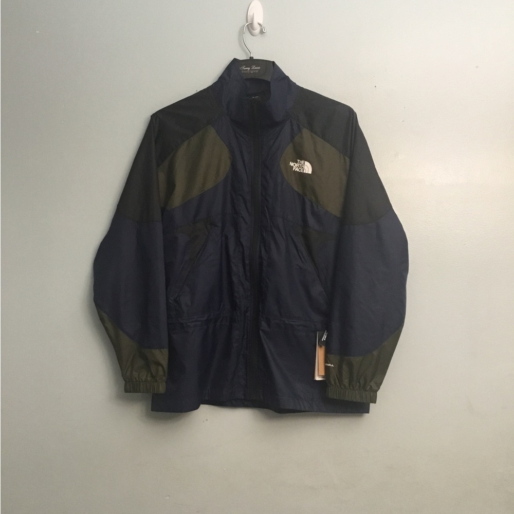 The North Face Blue and Green Windbreaker with High Collar